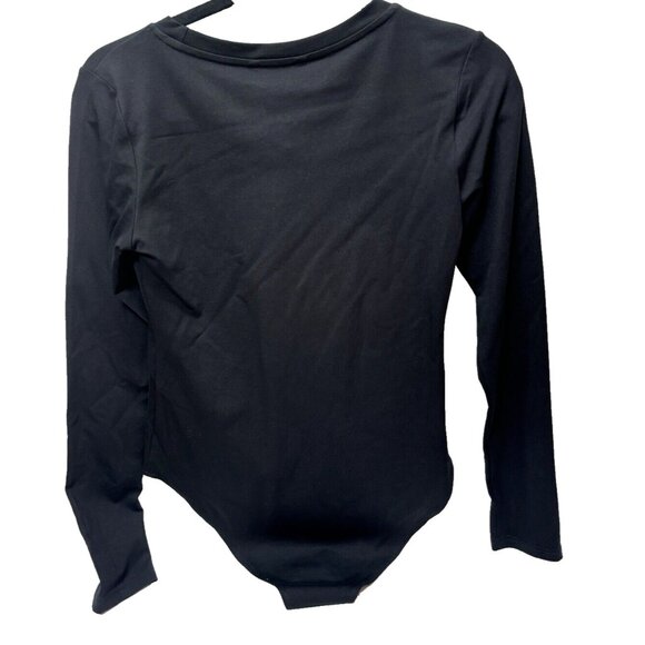 Women's Small Black Long Sleeve Bodysuit – Round Neck & Comfortable Fit New - Picture 5 of 7
